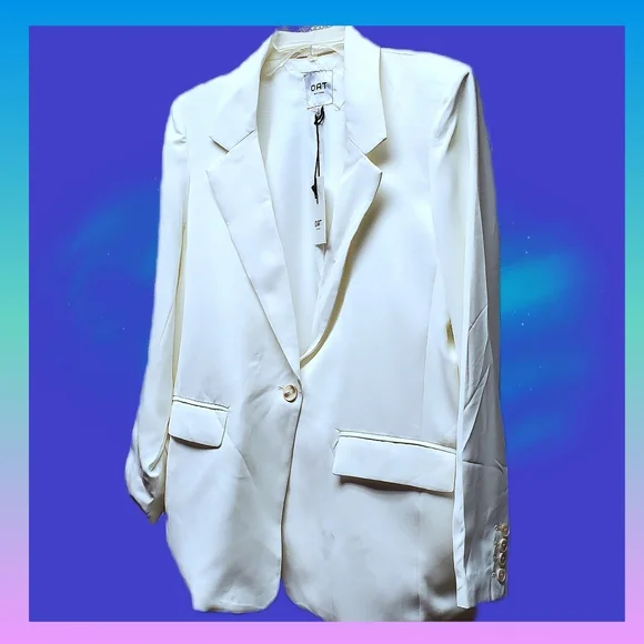 Ladies White  One Button Blazer by OATS NEW YORK - Picture 5 of 8
